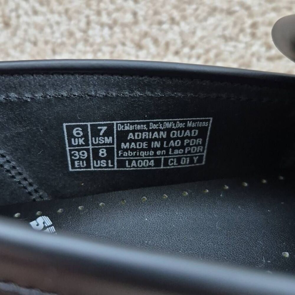 Dr. Martens Adrian Quad  Leather Loafters Black Size M7/W8 - Picture 5 of 6